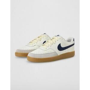 Nike Men's Size 9.5 Court Vision Shoes, Sail/Midnight Navy/Brown, HF1068-133